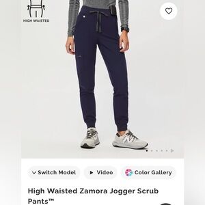 Figs Navy High-Waist Zamora Jogger Scrub Pants